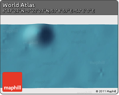 Satellite 3D Map of the Area around 9° 4' 52" N, 53° 37' 30" E