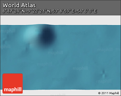Satellite 3D Map of the Area around 9° 4' 52" N, 53° 37' 30" E