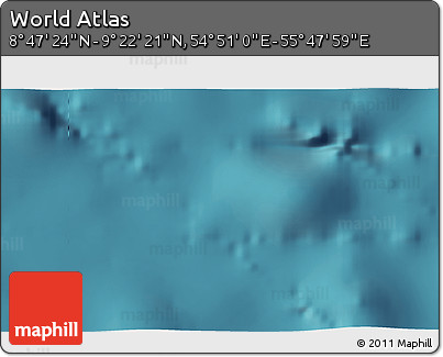 Satellite 3D Map of the Area around 9° 4' 52" N, 55° 19' 30" E