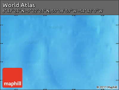 Physical Map of the Area around 9° 4' 52" N, 55° 10' 29" W