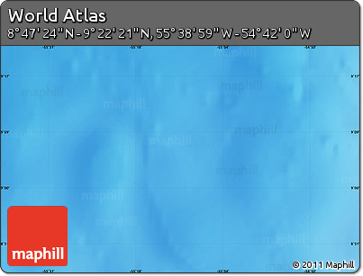 Physical Map of the Area around 9° 4' 52" N, 55° 10' 29" W