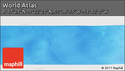 Physical Panoramic Map of the Area around 9° 4' 52" N, 55° 10' 29" W