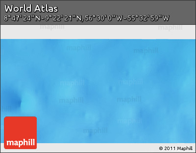 Shaded Relief 3D Map of the Area around 9° 4' 52" N, 56° 1' 29" W
