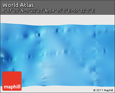 Physical 3D Map of the Area around 9° 4' 52" N, 58° 43' 30" E