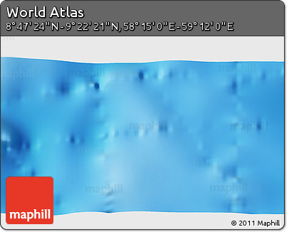 Physical 3D Map of the Area around 9° 4' 52" N, 58° 43' 30" E