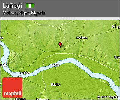 Physical 3D Map of Lafiagi