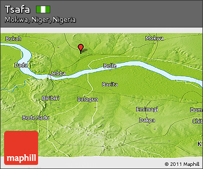 Physical Panoramic Map of Tsafa