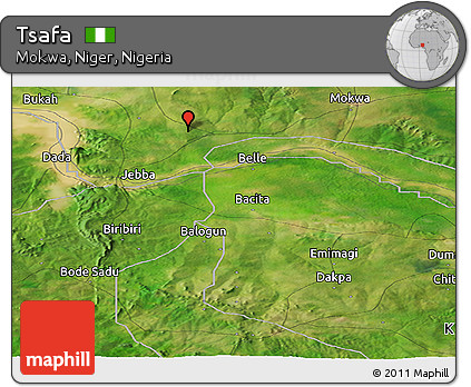 Satellite Panoramic Map of Tsafa