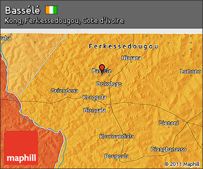 Political 3D Map of Bassélé