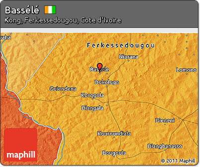 Political 3D Map of Bassélé
