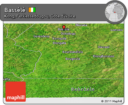 Satellite Panoramic Map of Bassélé