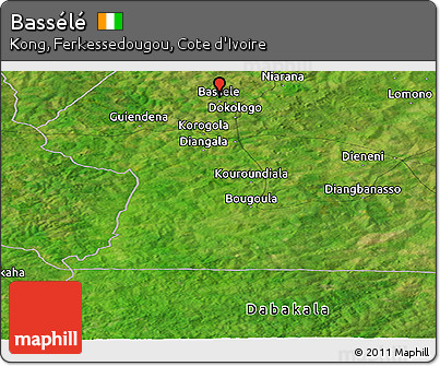 Satellite Panoramic Map of Bassélé