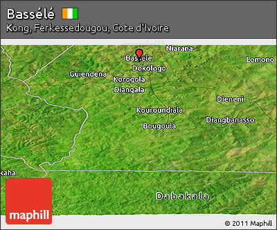 Satellite Panoramic Map of Bassélé