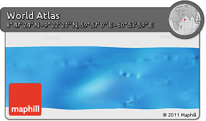 Physical Panoramic Map of the Area around 9° 4' 52" N, 60° 25' 29" E