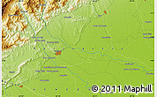 Physical Map of the area around 9° 4' 52" N, 69° 37' 30" W