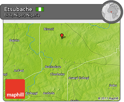 Physical 3D Map of Etsubache