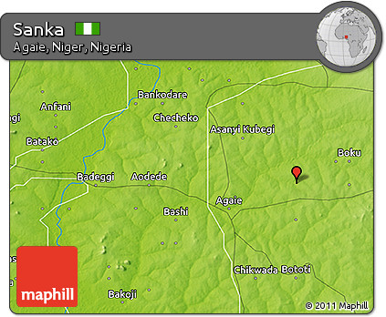 Physical 3D Map of Sanka