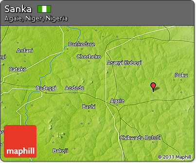Physical 3D Map of Sanka