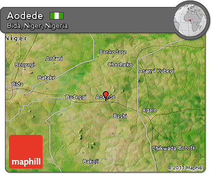 Satellite 3D Map of Aodede
