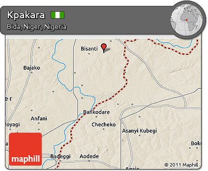 Shaded Relief 3D Map of Kpakara
