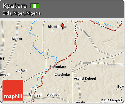 Shaded Relief 3D Map of Kpakara