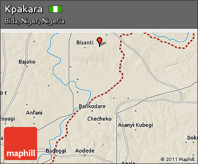Shaded Relief 3D Map of Kpakara