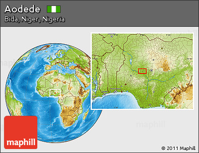 Physical Location Map of Aodede
