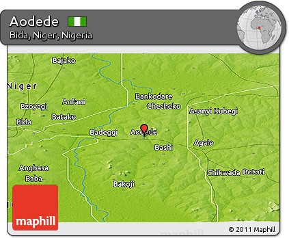 Physical Panoramic Map of Aodede