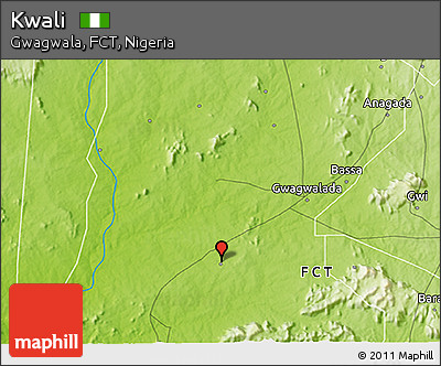 Physical 3D Map of Kwali