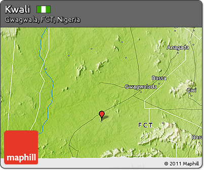 Physical 3D Map of Kwali