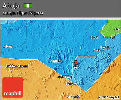 Political 3D Map of Abuja
