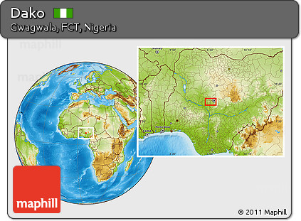 Physical Location Map of Dako