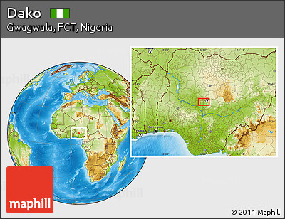 Physical Location Map of Dako