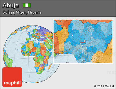 Political Location Map of Abuja