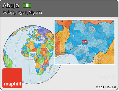 Political Location Map of Abuja
