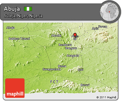 Physical Panoramic Map of Abuja