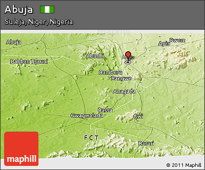 Physical Panoramic Map of Abuja