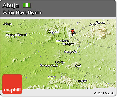 Physical Panoramic Map of Abuja