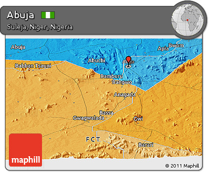 Political Panoramic Map of Abuja