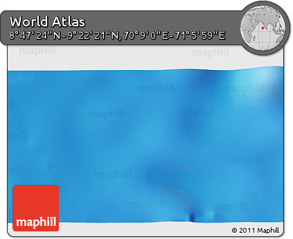 Shaded Relief 3D Map of the Area around 9° 4' 52" N, 70° 37' 30" E