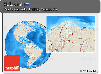 Shaded Relief Location Map of Helechal