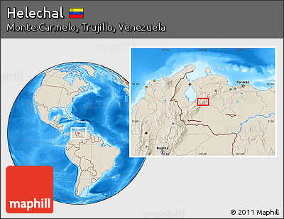 Shaded Relief Location Map of Helechal