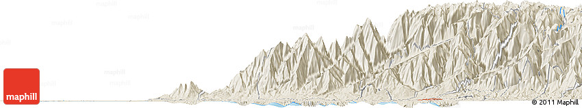 Shaded Relief Horizon Map of the Area around 9° 4' 52" N, 71° 19' 29" W