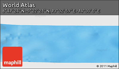 Physical Panoramic Map of the Area around 9° 4' 52" N, 74° 1' 30" E
