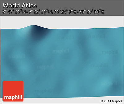Satellite 3D Map of the Area around 9° 4' 52" N, 74° 52' 30" E