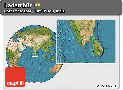 Satellite Location Map of Kadambūr