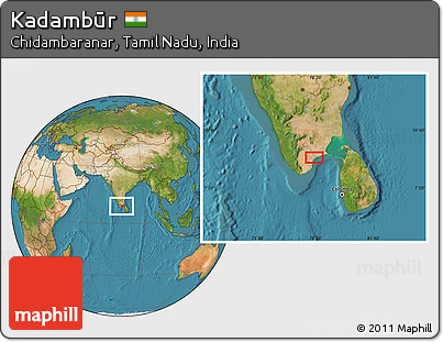Satellite Location Map of Kadambūr