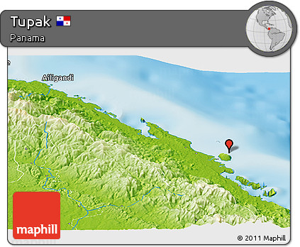 Physical Panoramic Map of Tupak