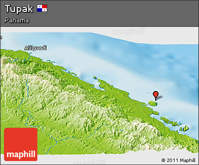 Physical Panoramic Map of Tupak