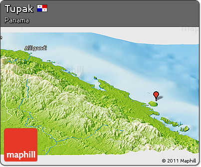 Physical Panoramic Map of Tupak